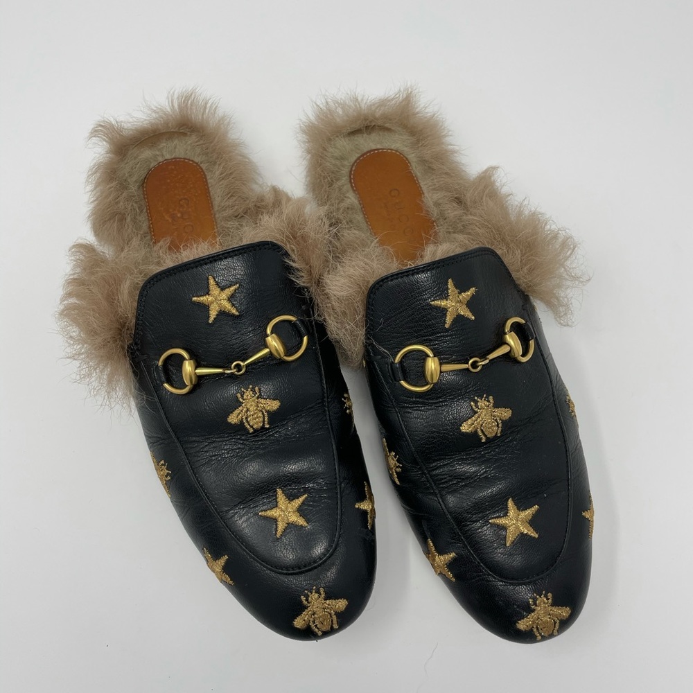 Princetown Embroidered Leather Slipper
